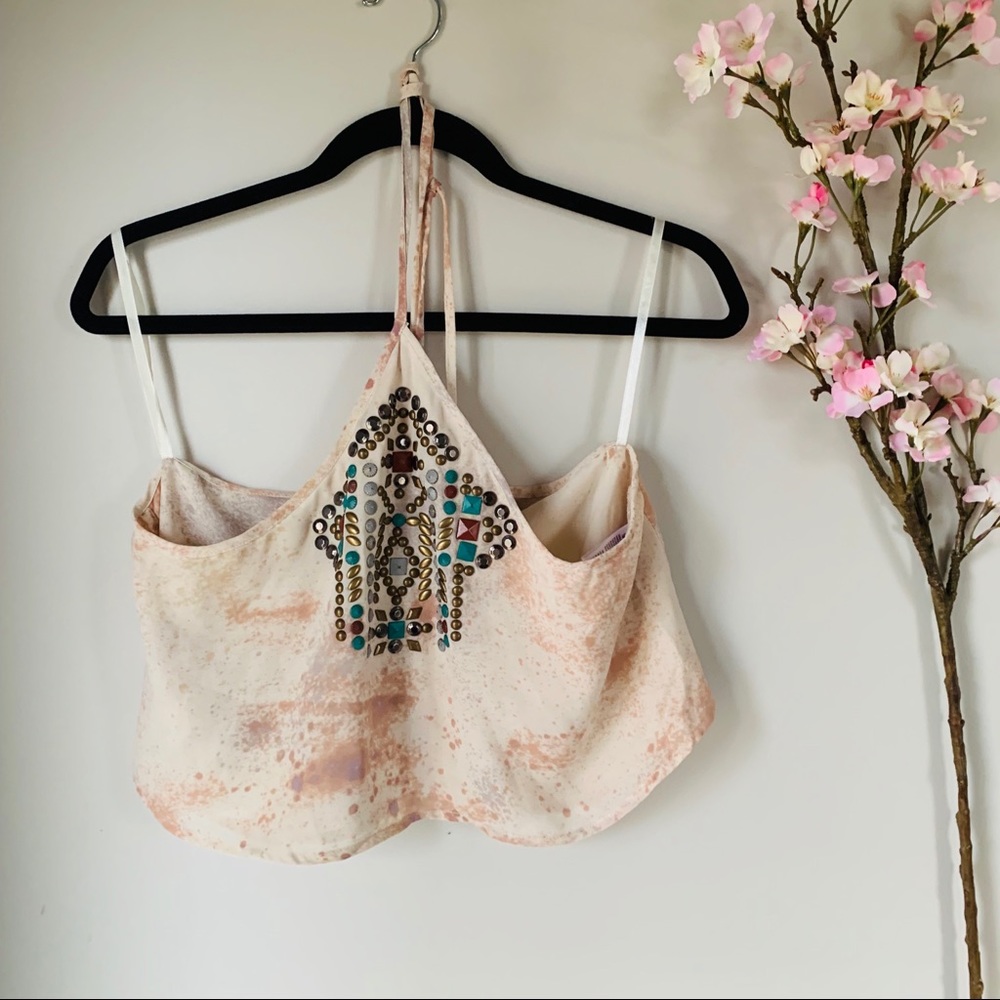 UO / ECOTE / CROPPED HALTER BOHO TANK TOP - Picture 2 of 4